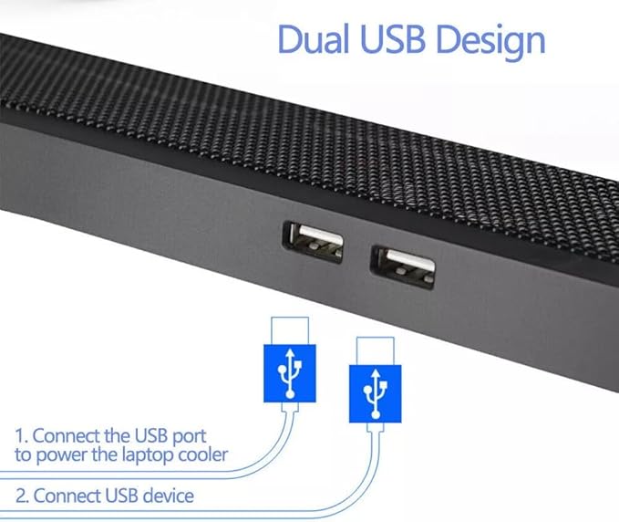 Laptop Cooling pad for Asus VivoBook 15 X545 Gaming laptops Laptop Cooler with 4 Fans LCD Display Screen 4 Height 2 USB-A Port Laptop Stand