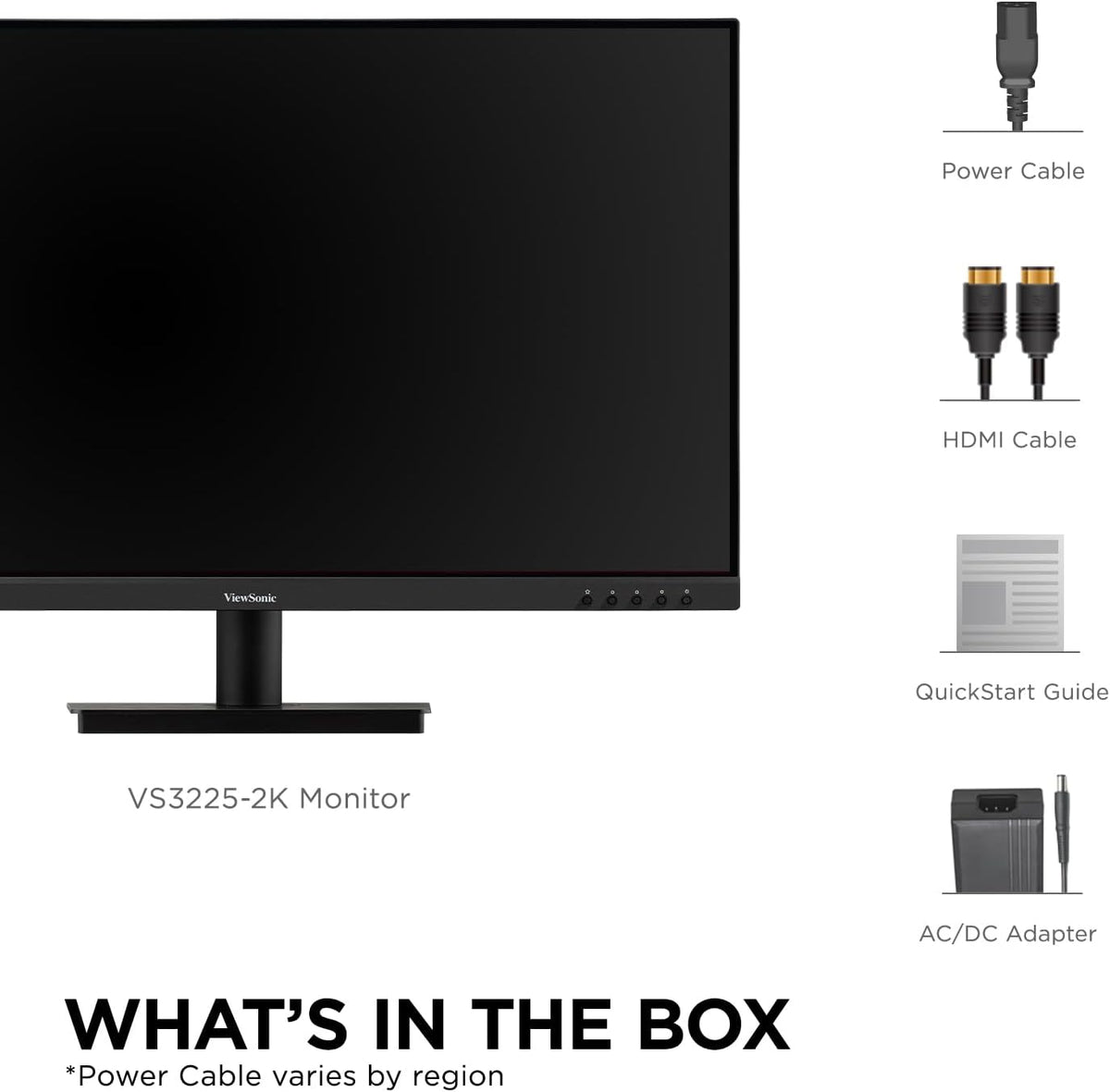 ViewSonic VS3225-2K 32 Inch QHD 1440p IPS Monitor with HDMI, DisplayPort, and Variable Refresh Rate for Home and Office