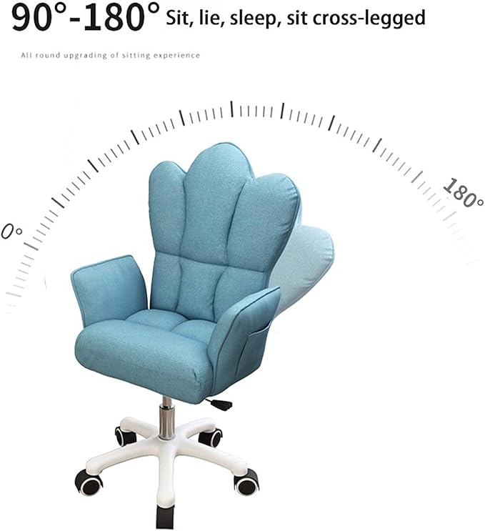 Katzowen Home Office Chair Dwelling backrest Gaming Chair Reclining Swivel Chair Simple Lift Cute Group Chair Faineant Learning (Color : Khaki)