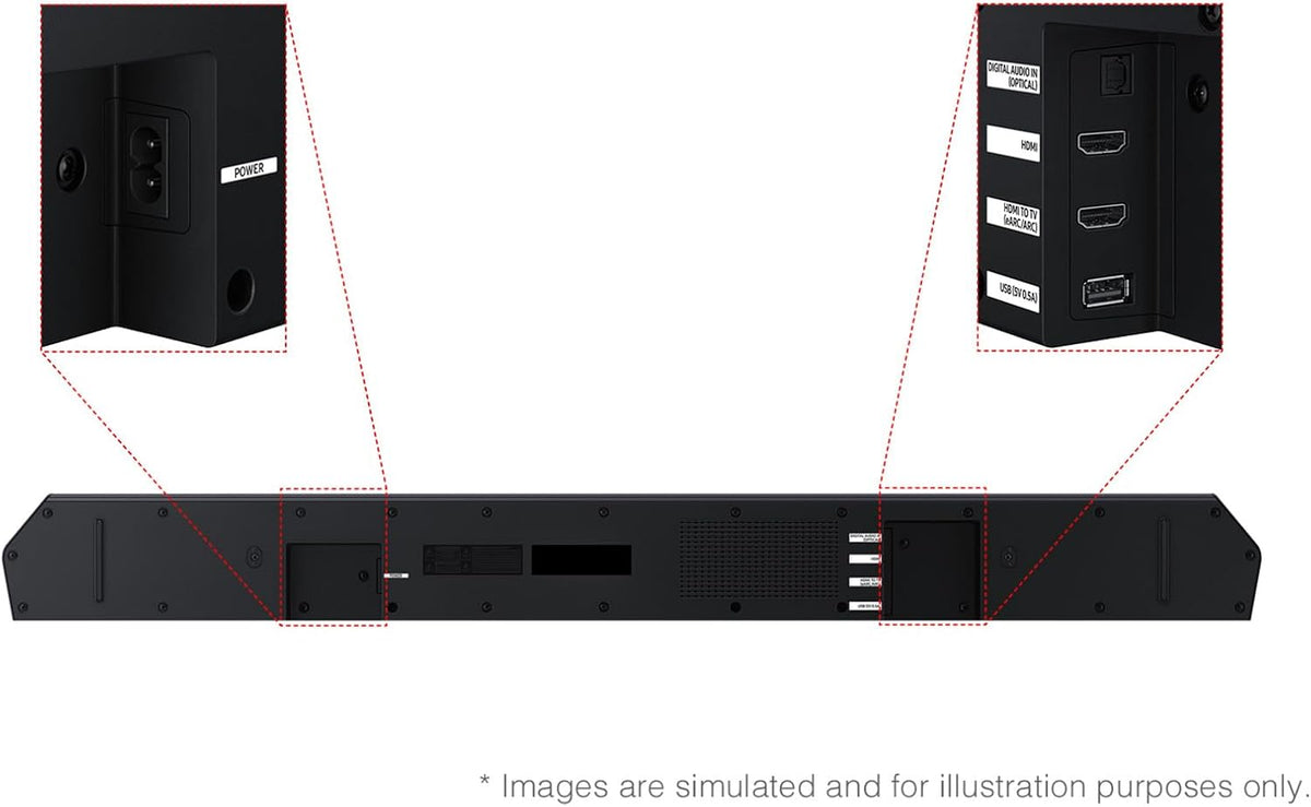 Samsung Q-Series Soundbar HW Q600F 3.1.2 ch Subwoofer (2025 Model) SpaceFit Sound Pro, Q-Symphony, Adaptive Sound