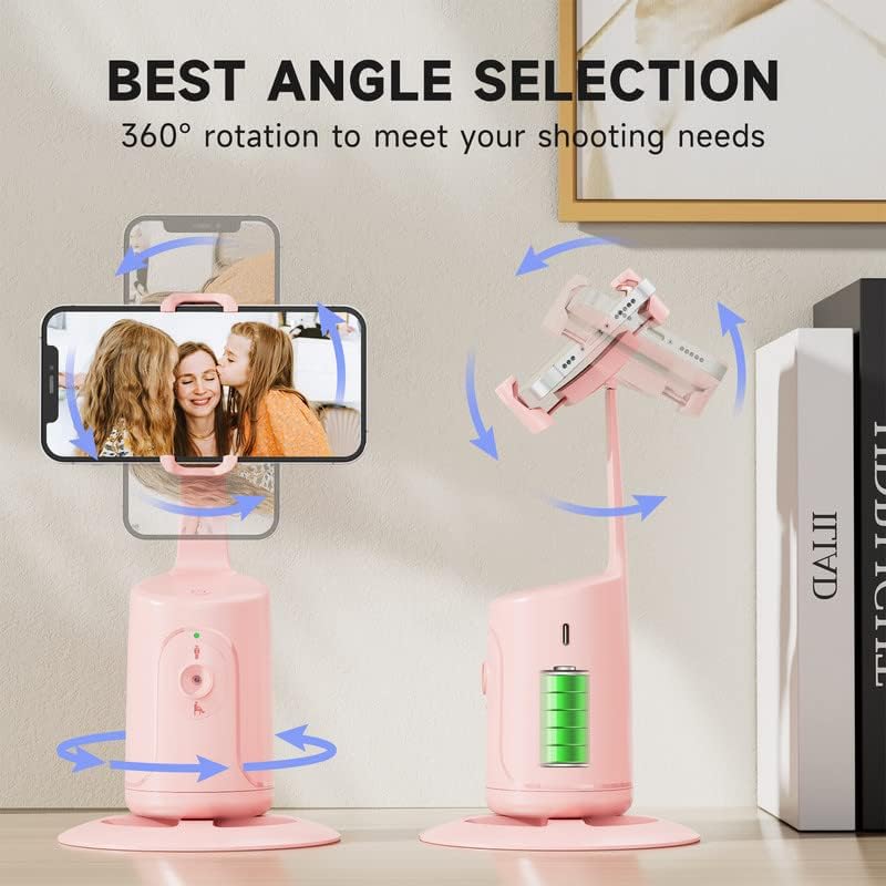 Auto Face Tracking Tripod, 360° Rotation Auto Tracking Phone Holder with Remote and Gesture Control