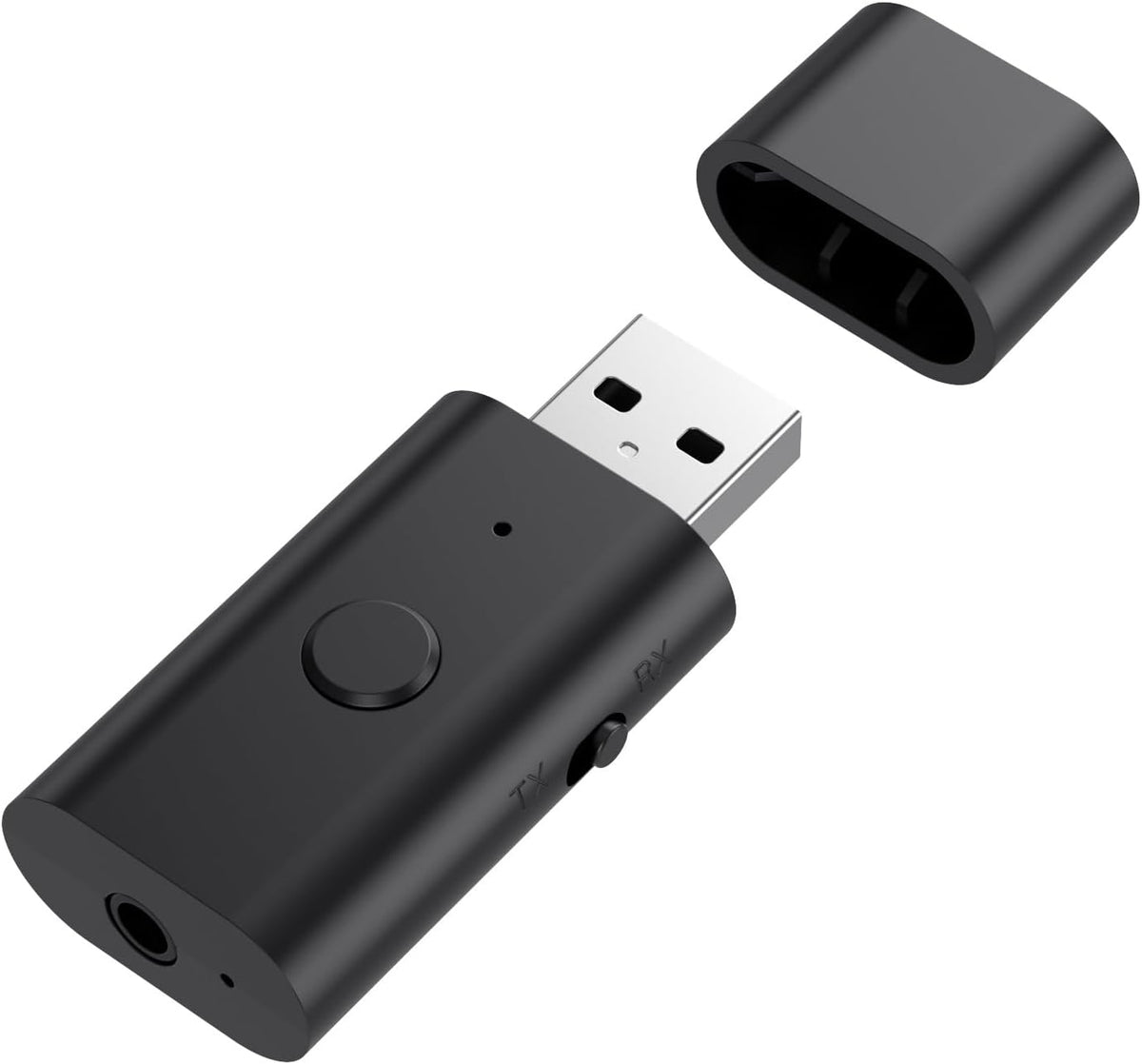 Bluetooth 5.3 Transmitter Receiver, 3.5mm Aux Wireless USB Adapter for TV, PC, Home/Car Stereo, Low Latency, Built-in