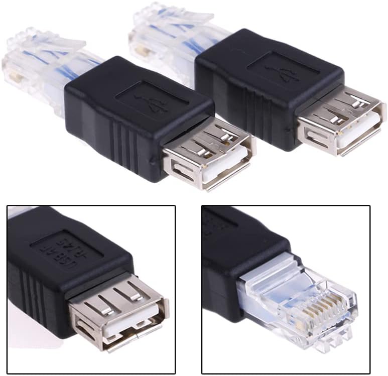 Herfair 2PCS RJ45 Ethernet to USB Adapter for ADSL Modem/Router/Computer Camera/Surveillance Camera with Network