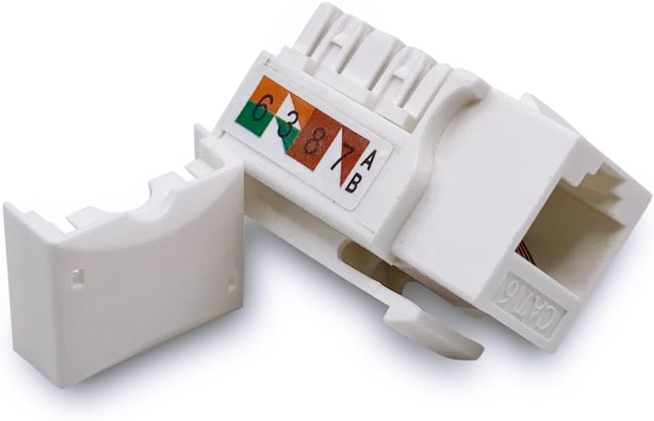 (50-Pack) Cat6 Keystone Jack - [UL Listed] - Ethernet Wall Jack - Wall Cat6 - Cat6 Network Coupler - Keystone Jack - Cat5/5e/6 Compatible - Cat6 Network Coupler