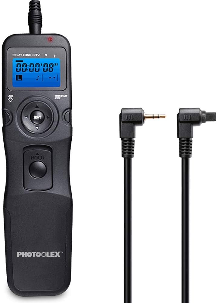 PHOTOOLEX Intervalometer Digital Camera Remote Shutter Release Controller LCD Timer Control with Cord for Canon EOS Rebel T6 T7 80D 70D 60D 60Da 77D T7i T6i T6s SL2 SL1 T5 T3 T5i T4i T3i T2i EOS