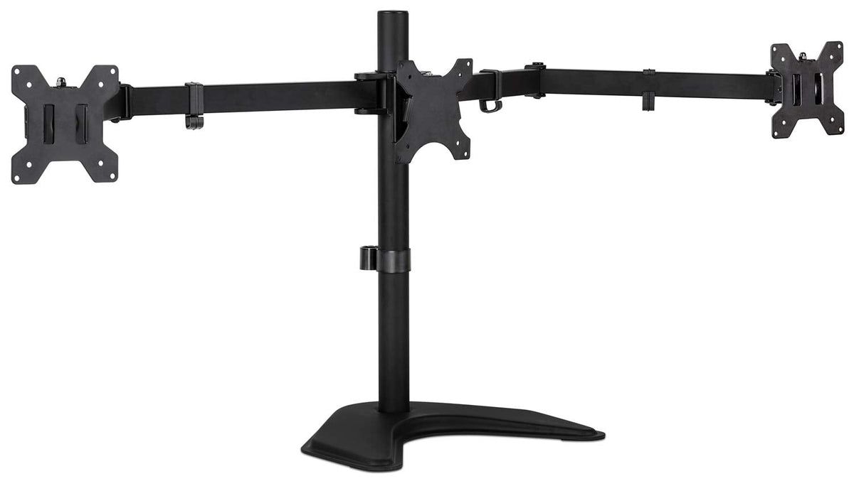 Mount-It! Triple Monitor Stand For Desk, 3 Monitor Mount Fits 19-27 Screens, Holds 15.4 Lbs Each, Full Motion Triple Monitor Arm