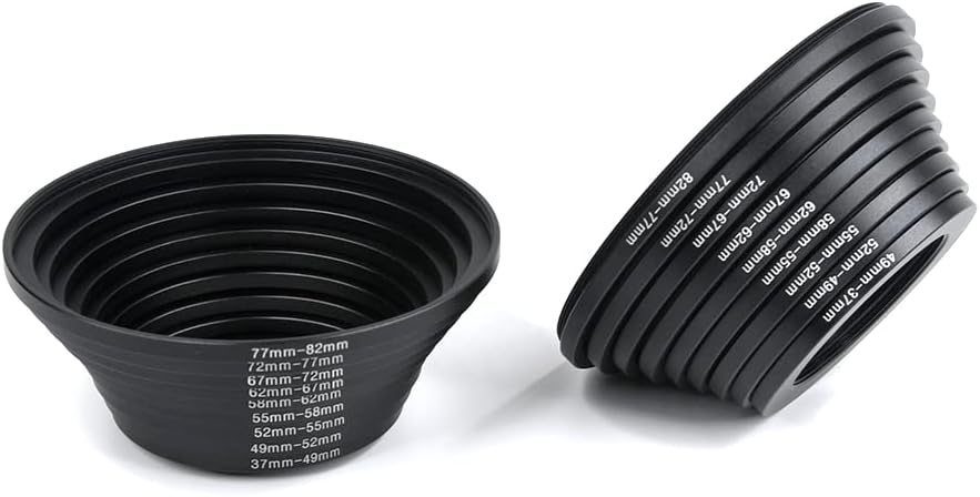 Foto&Tech 18 Pieces Lens Ring Camera Filter Adapter Set for DSLR Cameras - Step-Up and Step Down Kit