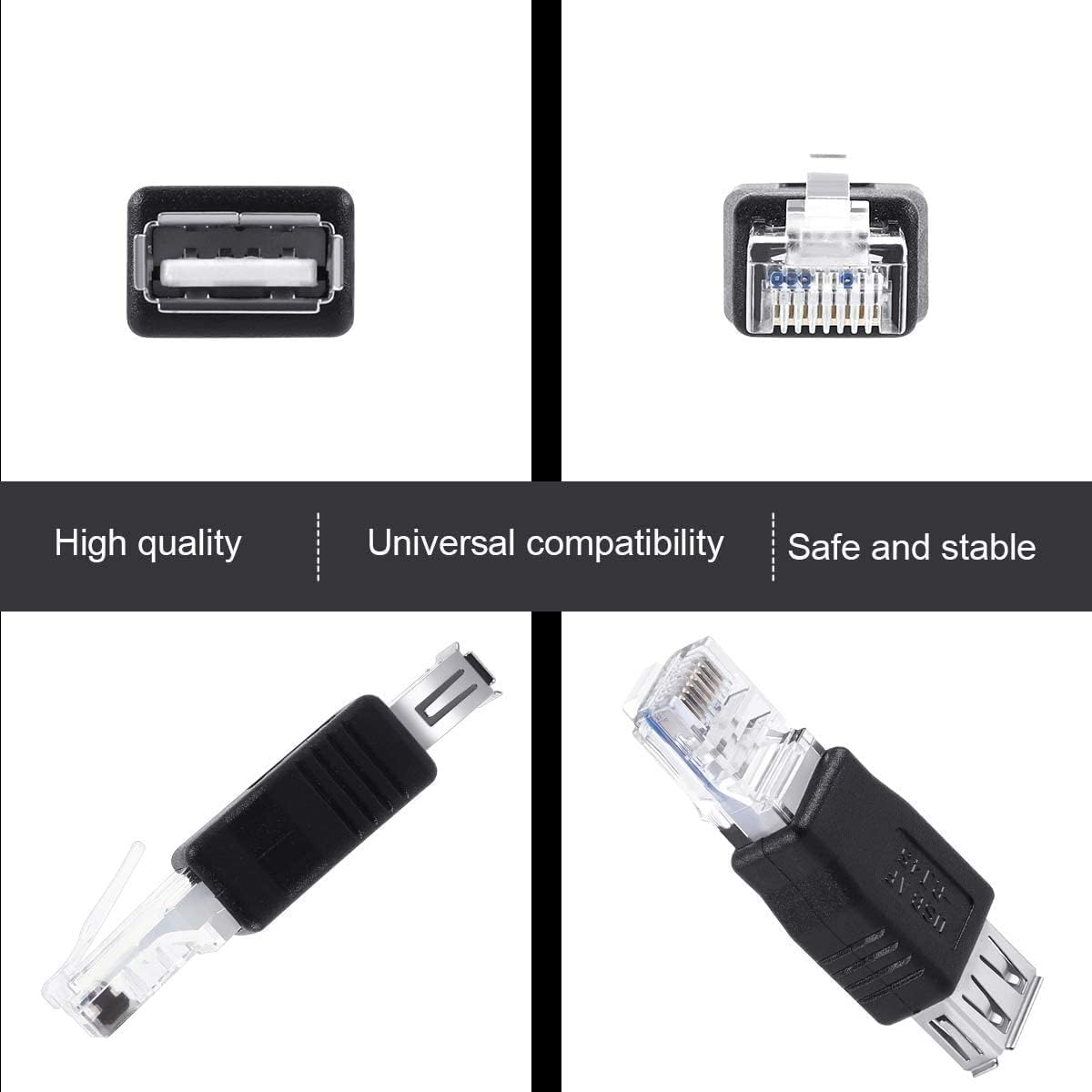 Herfair 2PCS RJ45 Ethernet to USB Adapter for ADSL Modem/Router/Computer Camera/Surveillance Camera with Network