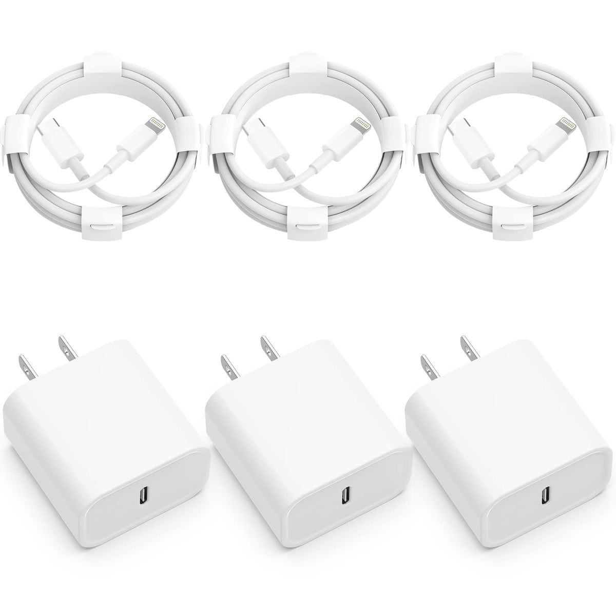 iPhone Charger Fast Charging?MFi Certified?3 Pack 20W PD USB C Wall Charger 6FT Cable Fasting Charging Adapter Compatible with iPhone 14Pro/13