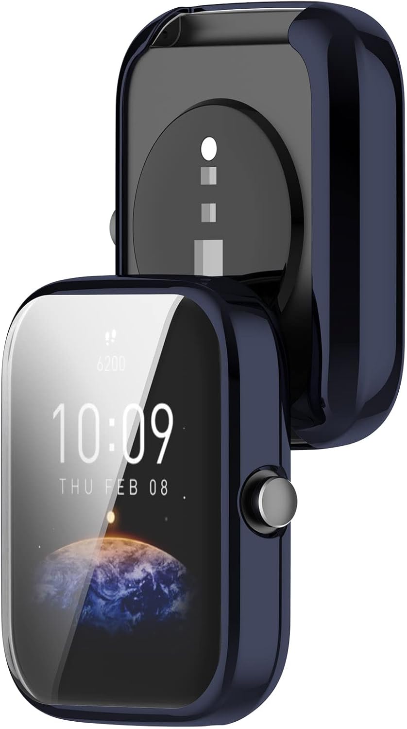 Amazfit Bip 3 Pro/Bip 3 Compatible Screen Protective Case - Soft TPU Ultra-Slim Bumper Shell (3 Pack A)