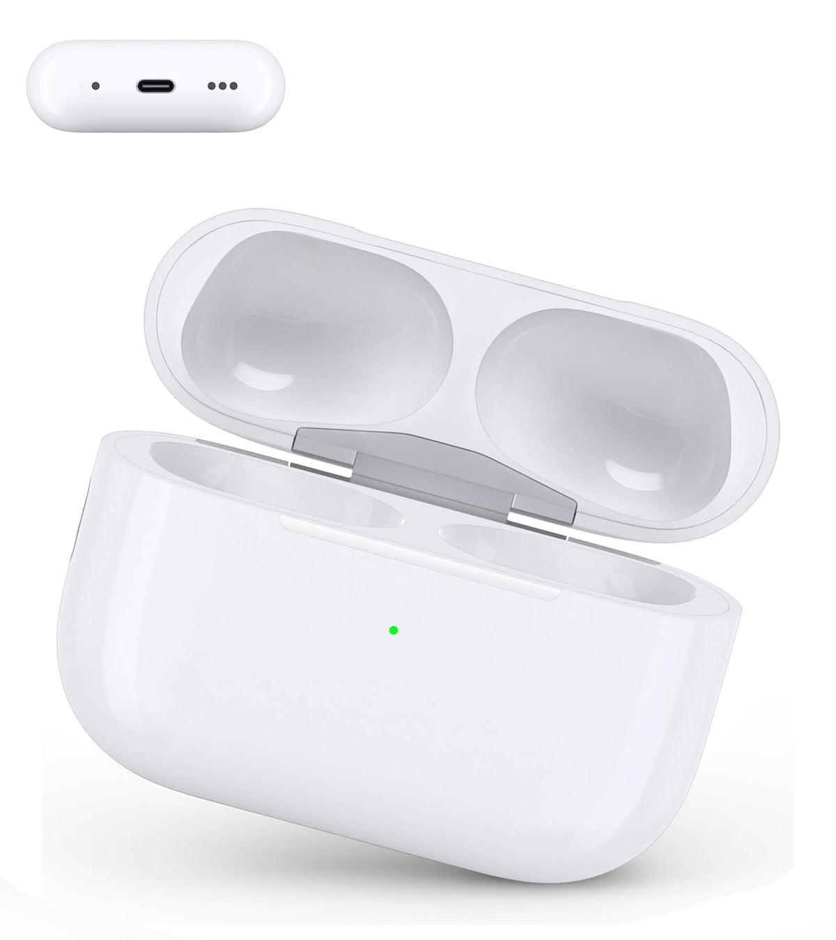 Wireless Charging Case for Air Pod Pro 1/2, USB-C Port Airpod Pro Replacement Charging Case, Sync Button, 660mAh Battery, No Earbuds