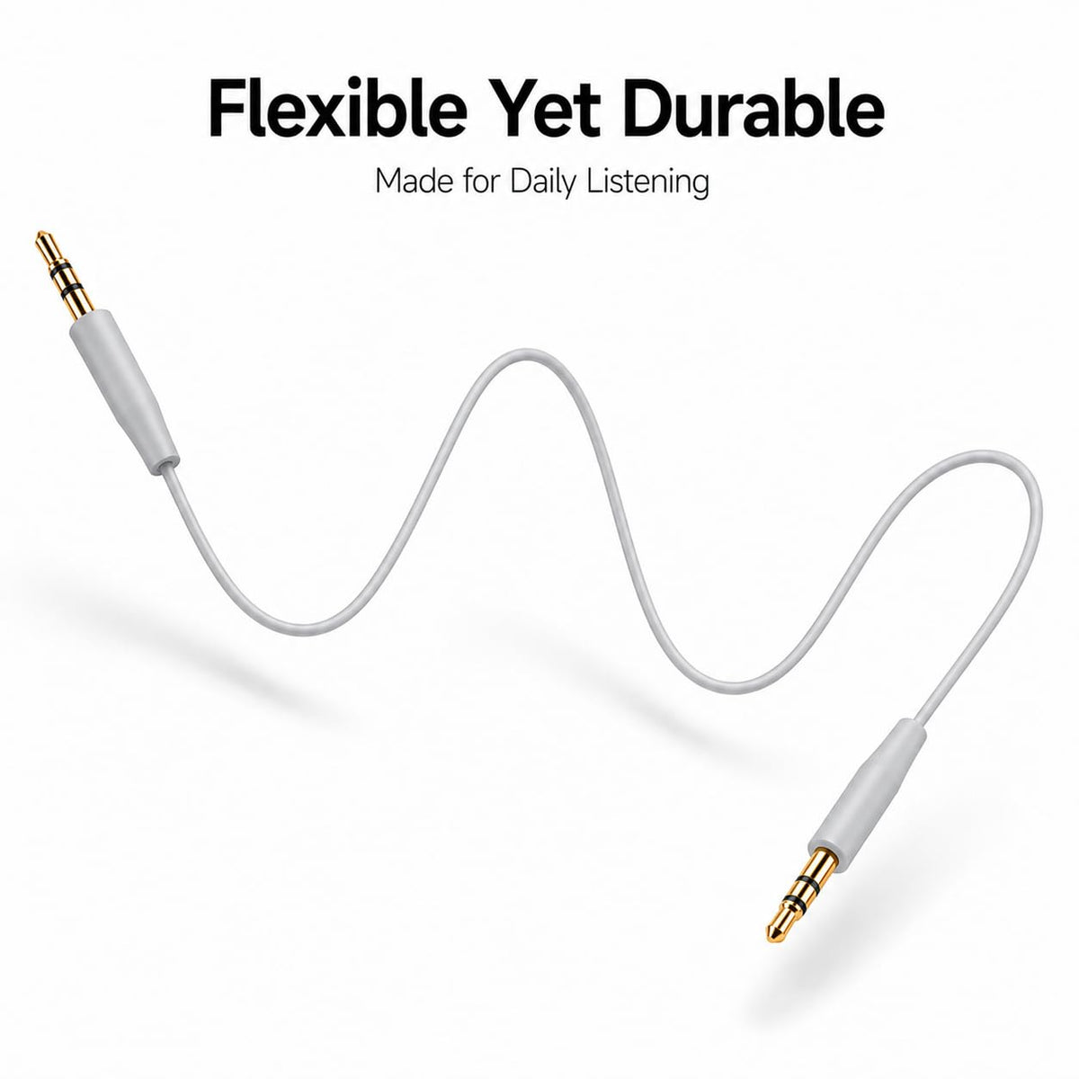 EARLA TEC Replacement Audio Cable Cord Extension Wire for Bose QuietComfort QC25 QC35 Headphones with in line Mic Volume Control (No mic Grey)
