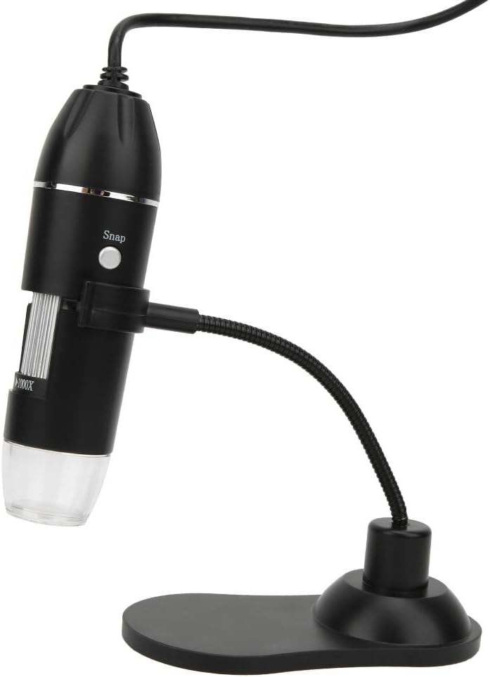 Fydun Digital Microscope, 50X-1000X USB Electronic Microscope with Bracket and 8 Adjustable LED Lights