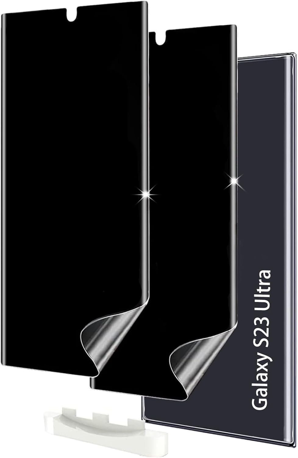 Samsung Galaxy S23 Ultra Privacy Screen Protector [Not Glass], Black Flexible TPU Film Full Coverage Accessories, 2