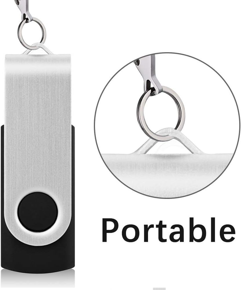 KEXIN 10 Pack 4GB Flash Drive Thumb Drive 4G USB Drive Memory Stick with LED Indicator, USB 2.0 Black