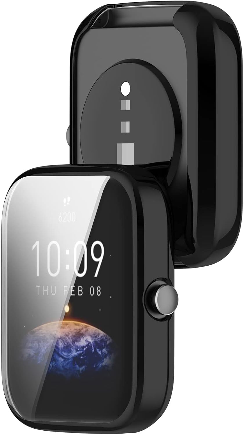 Amazfit Bip 3 Pro/Bip 3 Compatible Screen Protective Case - Soft TPU Ultra-Slim Bumper Shell (3 Pack A)