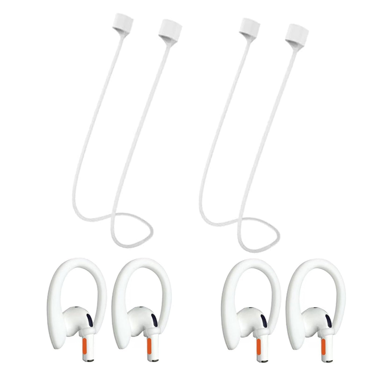Magnetic Anti-Lost Straps for Apple AirPods 4st to 1th Generation and AirPods Pro 1st to 4th Generation, 2 Additional Pairs of Ear Hooks-Compatible