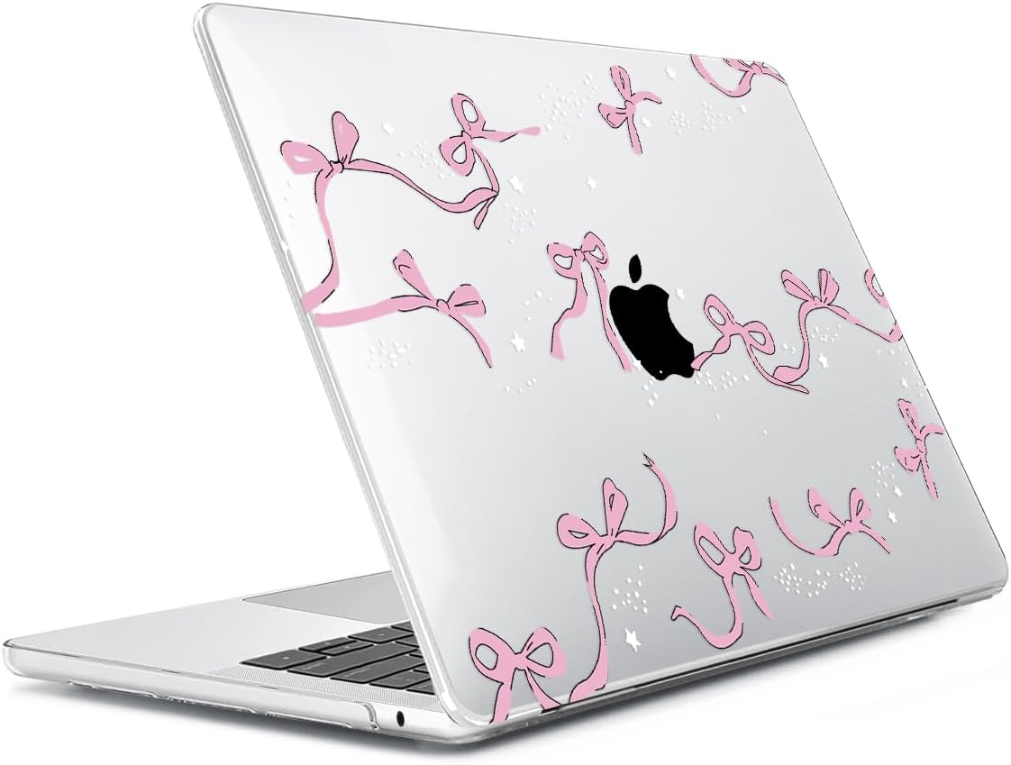 Compatible with MacBook Air 13.6 inch Case 2025 2024 2023 2022 Release M4 A3240 M3 A3113 M2 A2681 with Touch ID, Plastic Hard Shell Case&Keyboard Cover&Screen Protector&Webcam Cover, Bows