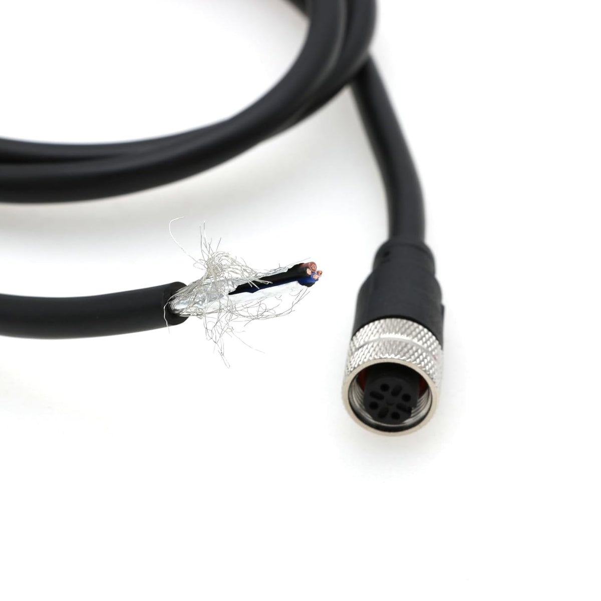 M12 Actuator Sensor Signal Cable A Coded 4 Pin Female for Industrial Controls Automation Network, 1M