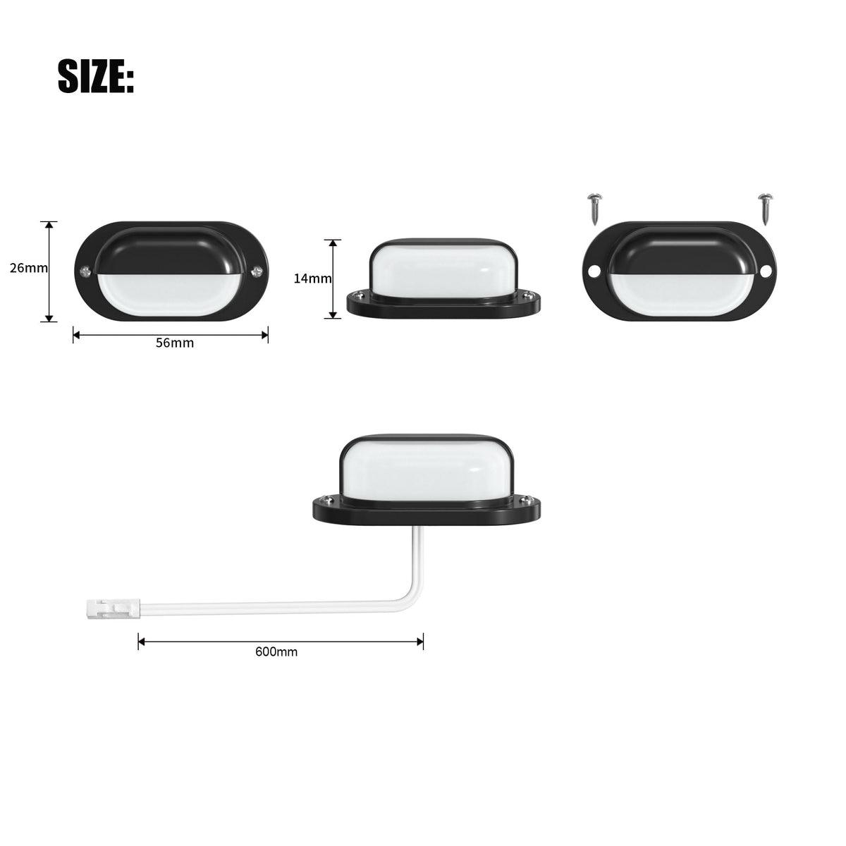 RWOFNIA Motion-Activated LED Stair Lighting Kit RW-5620-B, Warm White 2700K Mini LED Light Bulbs Suilt For Indoor Carpeted Or Wooden Staircase (8