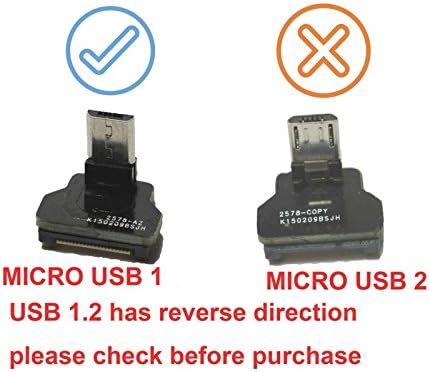 Short Micro USB Flat Slim Thin Ribbon FPC Cable Micro USB 90 Degree Angle to Standard USB A for Charging and Sync