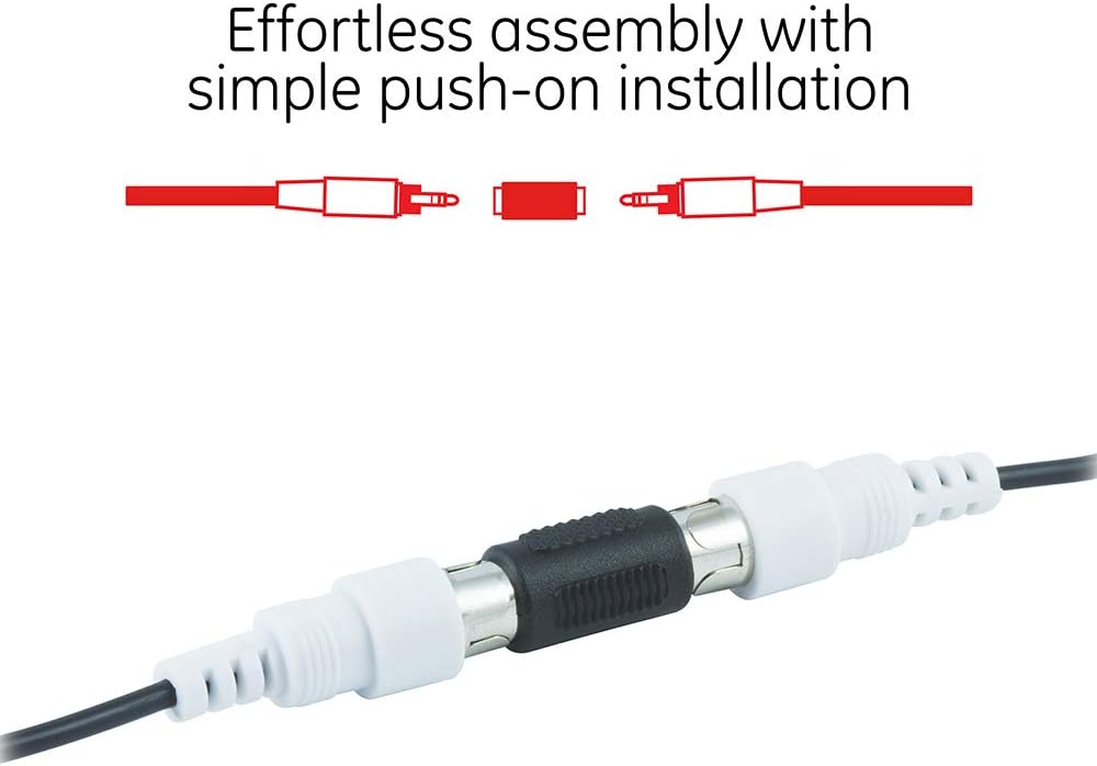 GE 2-Pack RCA Coupler Adapter - Female-to-Female Audio Video Connectors, Composite Component Extender