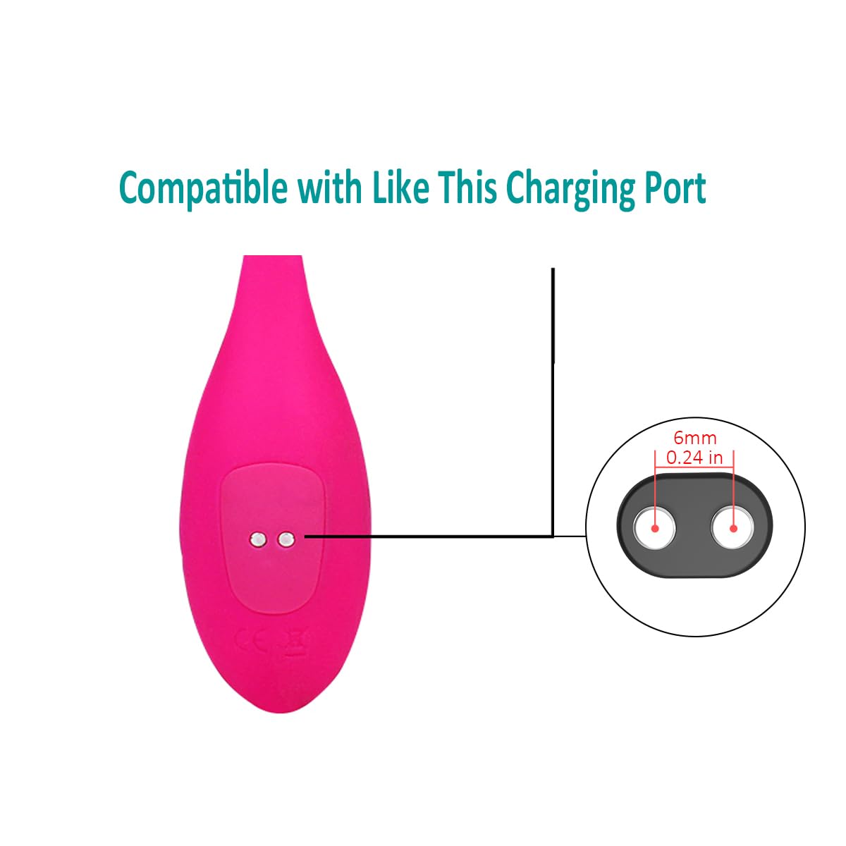 Magnetic USB Cable DC Charger, Charging Cord with 2 Pin for Replacement Toys - 0.24in/6mm