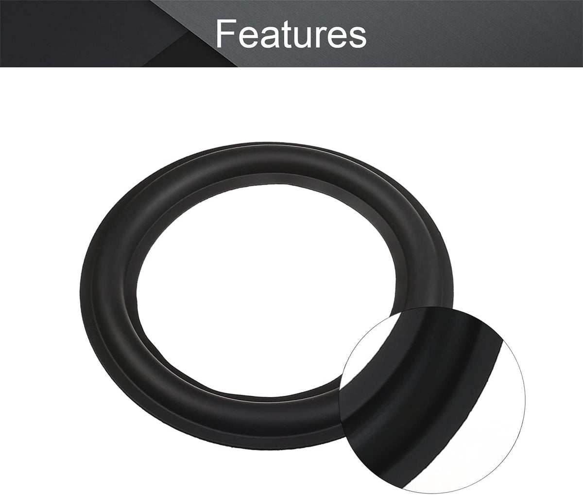 Fielect 6.6 inch Rubber Speaker Edge Surround Rings Replacement Kit for Speaker Repair or DIY