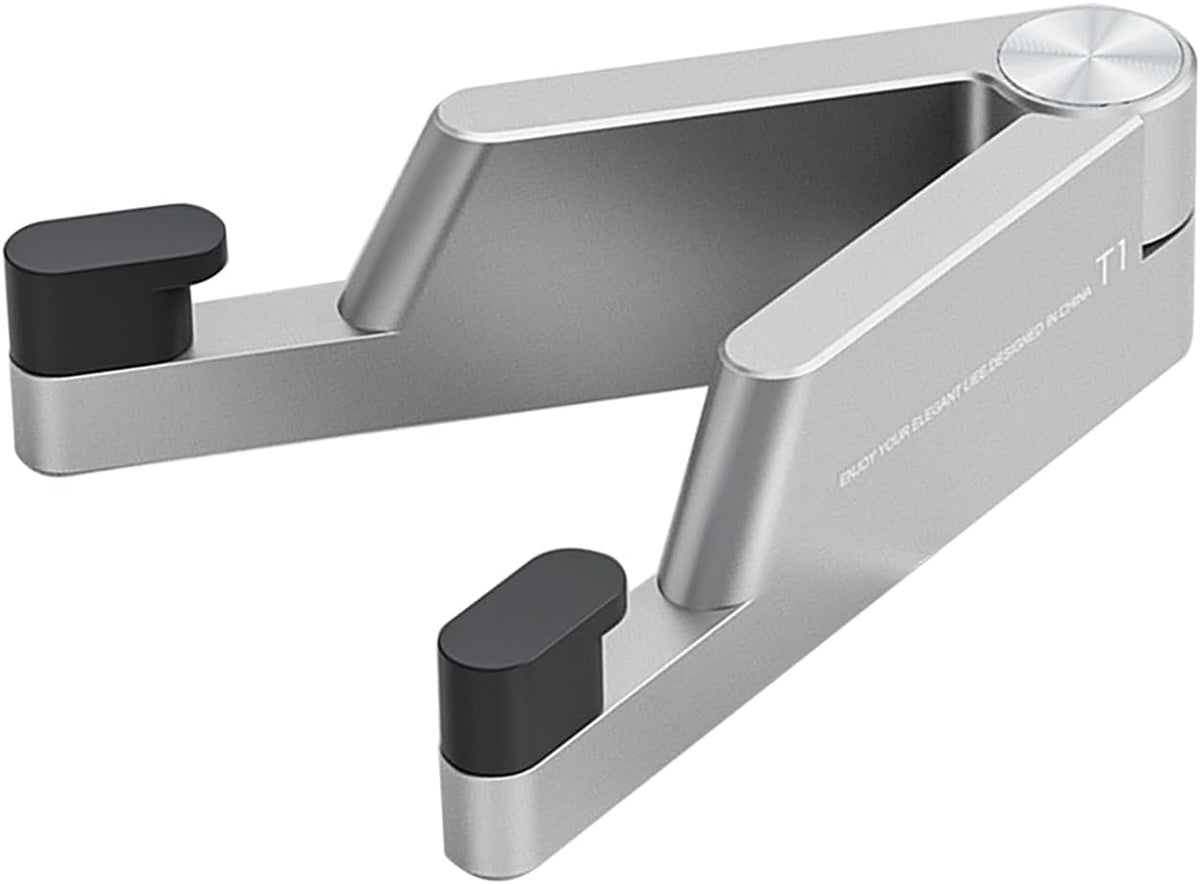 MONEER Cell Phone Stand, Phone Stand for Desk, Foldable & Portable iPhone Stand, Cell Phone Holder Desk Compatible with All Mobile Phone, iPhone, iPad mini, Tablet 4-10.5" (Silver)