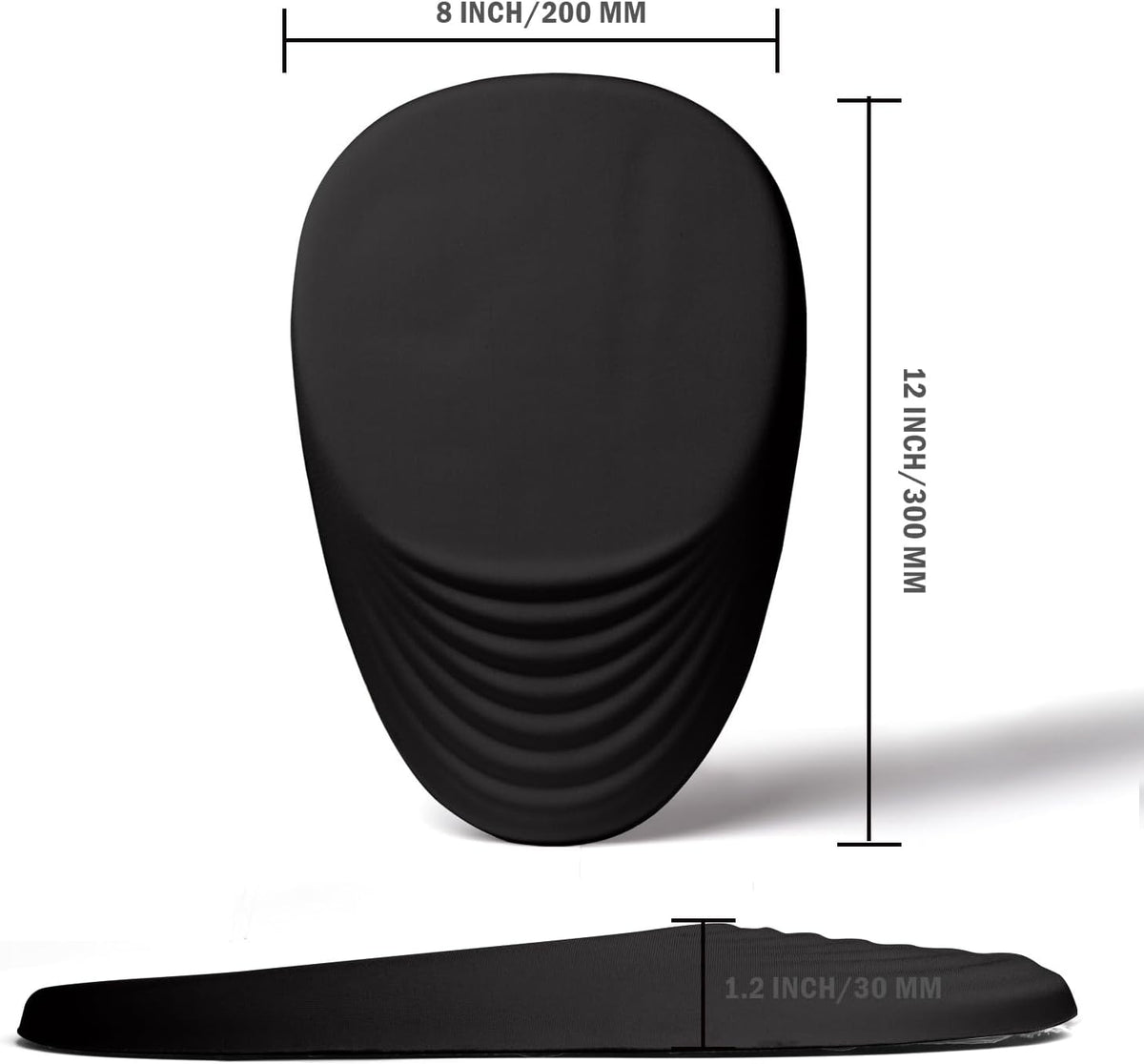 Black Ergonomic Mouse Pad Wrist Support, Mouse Pad with Wrist Rest, Memory Foam Massage Design & Non-Slip PU Base Cute MousePads for Pain Relief, Desk, Office, Home