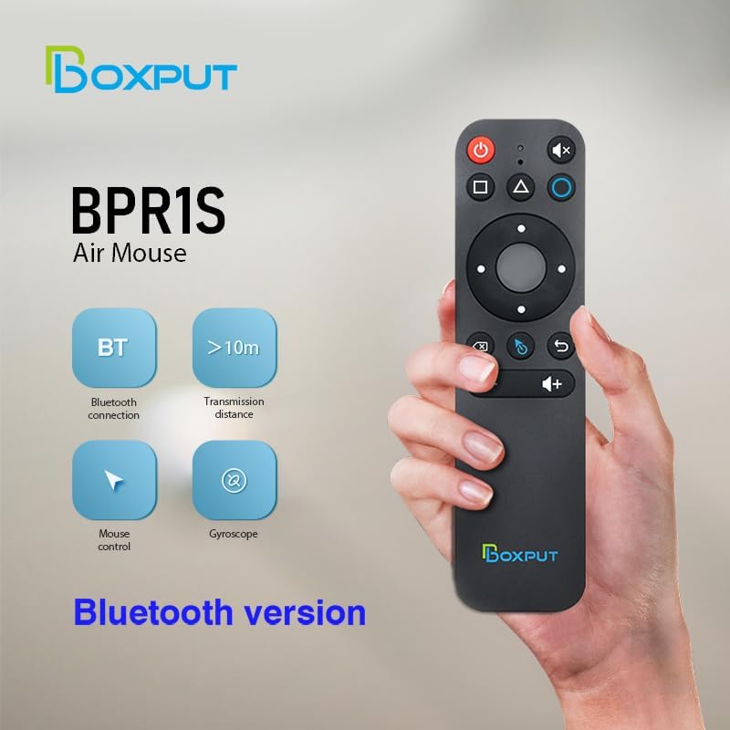 BPR1S Air Mouse Remote Bluetooth Voice Control with 6 Axis Gyro, Full Buttons IR Learning for PC Android TV Box Smart