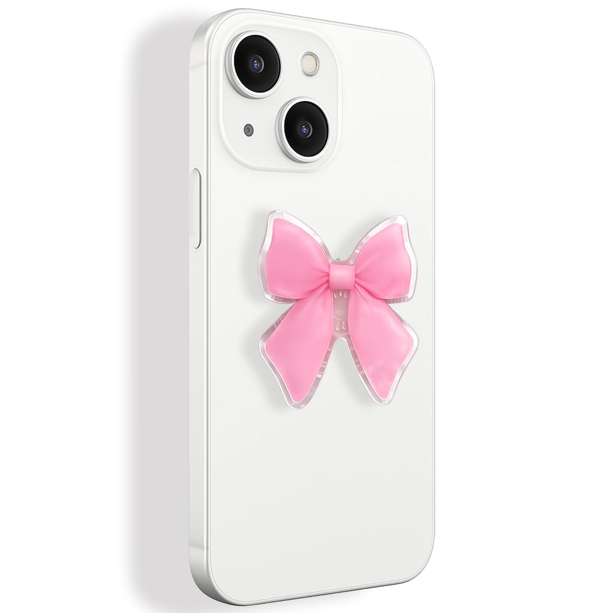 Cute Pink Bow Kindle Grip, for with Kindle E-Readers, iPhones and Smartphones,Rotating Folding Elastic Base, A Gift for Book Lover