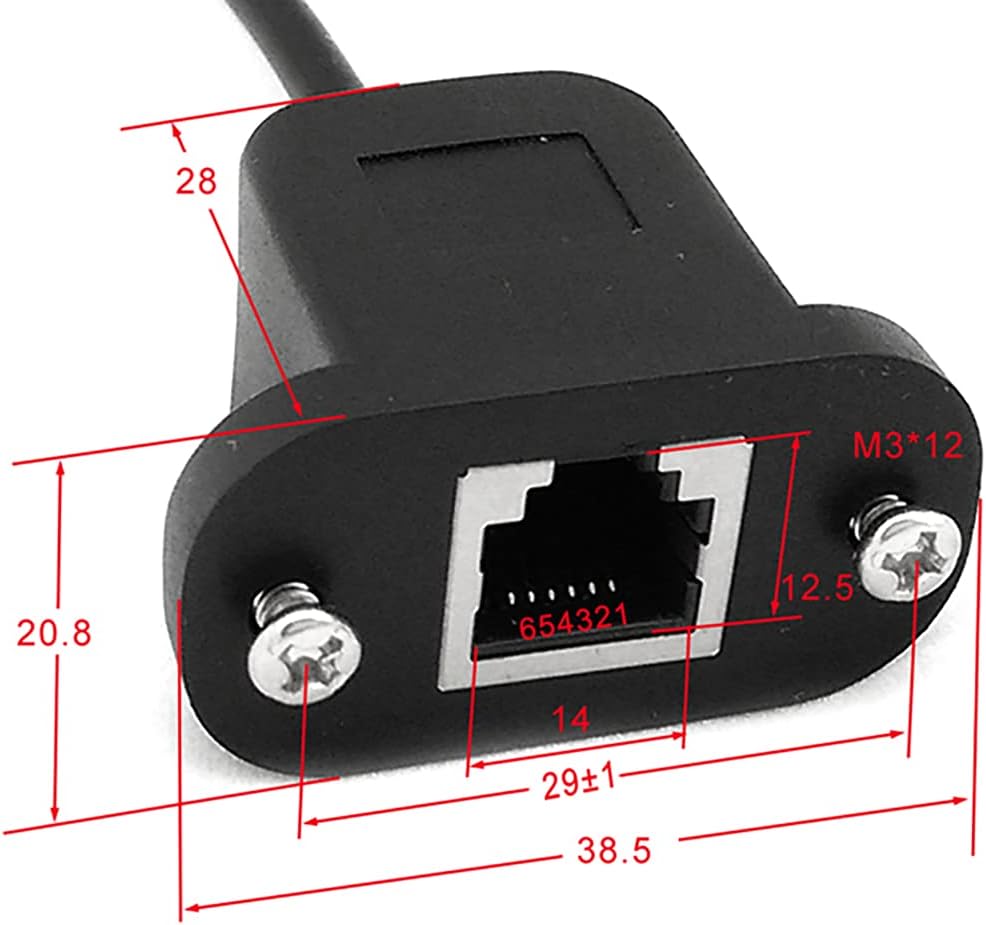 RJ12 6P6C Cable to 6 Pin 0.1" Pitch Debug Terminal Block Adapter, 6 Ways Telephony Female Connector Socket