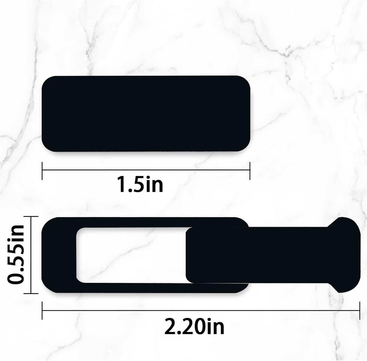 Webcam cover, 3 pieces, laptop camera cover, privacy shielding capacity is twice as big as The traditional, suitable for computer mobile phones, laptops, tablets and so on (black)