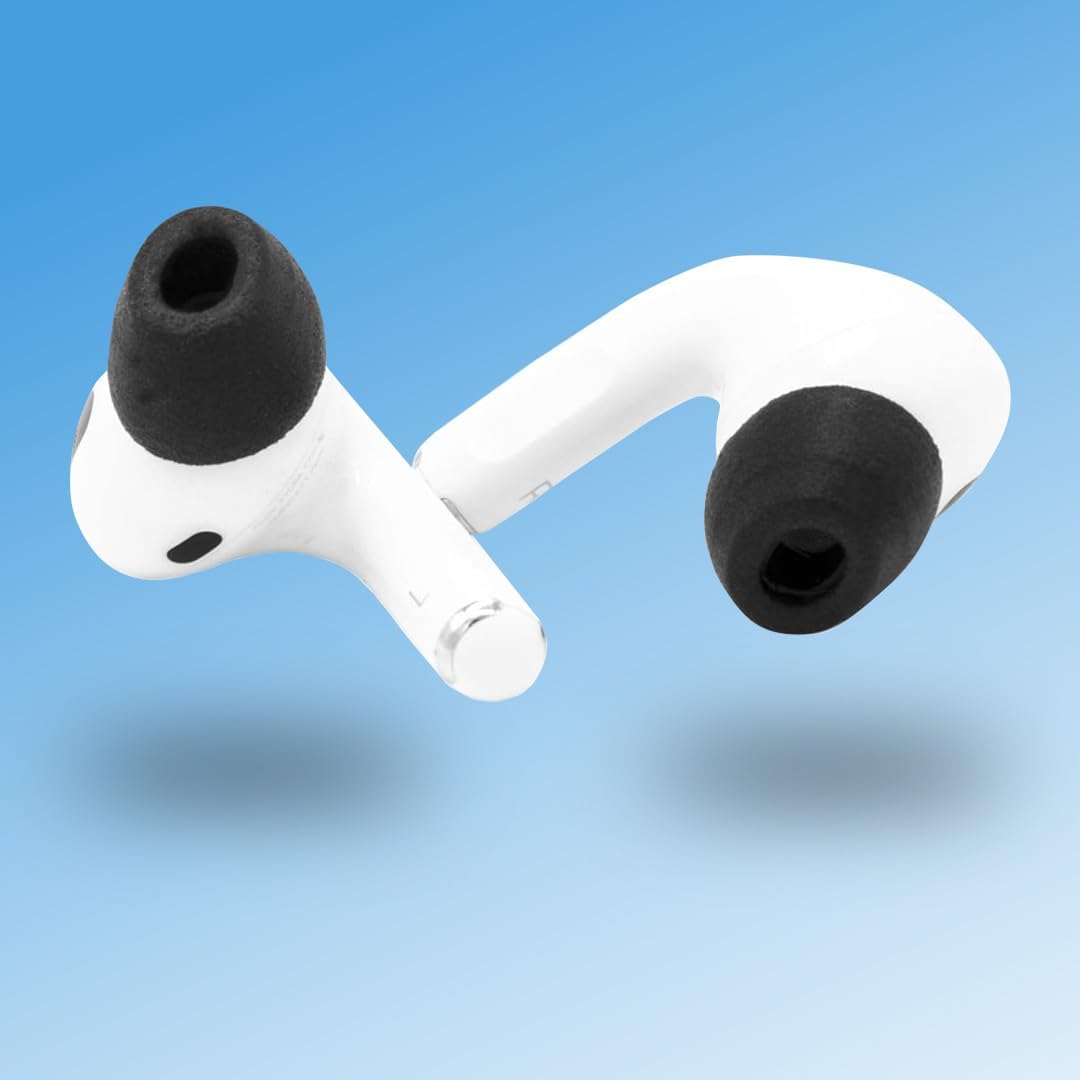 Comply Memory Foam Replacement Earbud Tips for Apple AirPods Pro 1 & 2 | Ultimate Comfort, Secure Fit, Superior Noise Isolation | Anti Slip, Prevent From Falling Out | Black (S/M/L) (3 Pairs)