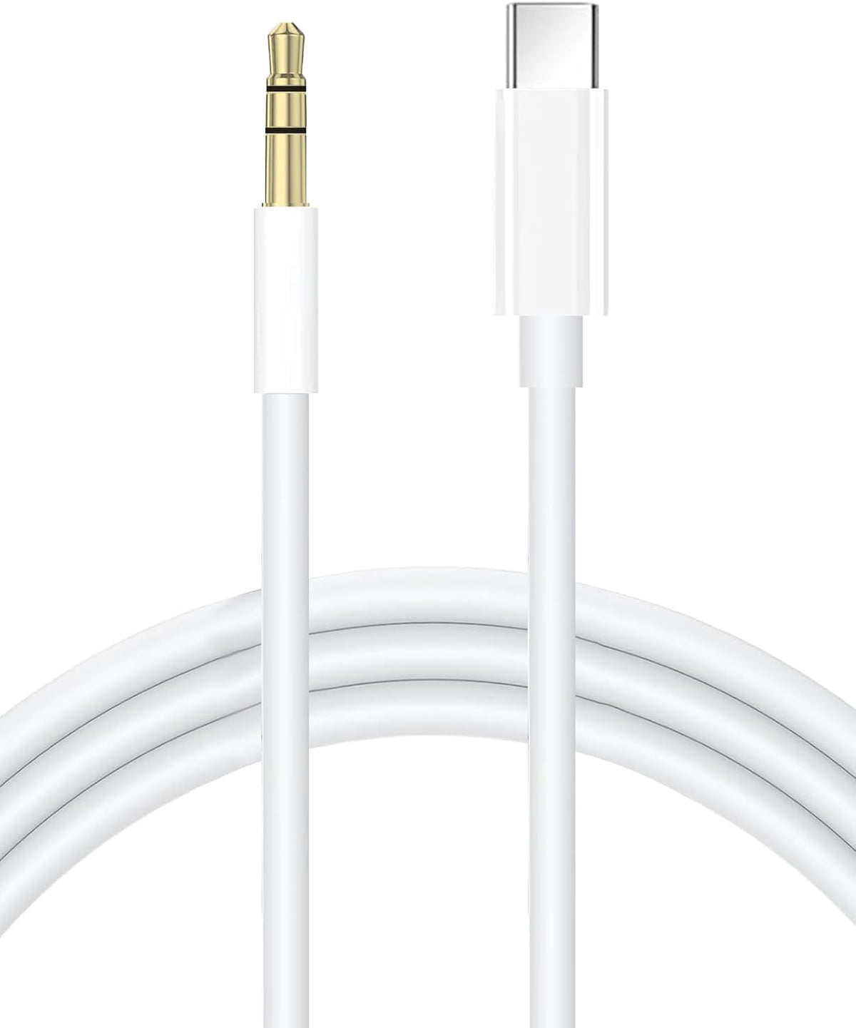AUX to USB C, USB Type C to 3.5mm Audio Aux Headphone Jack Cable for iPhone 15 Pro Max, 3.3ft White