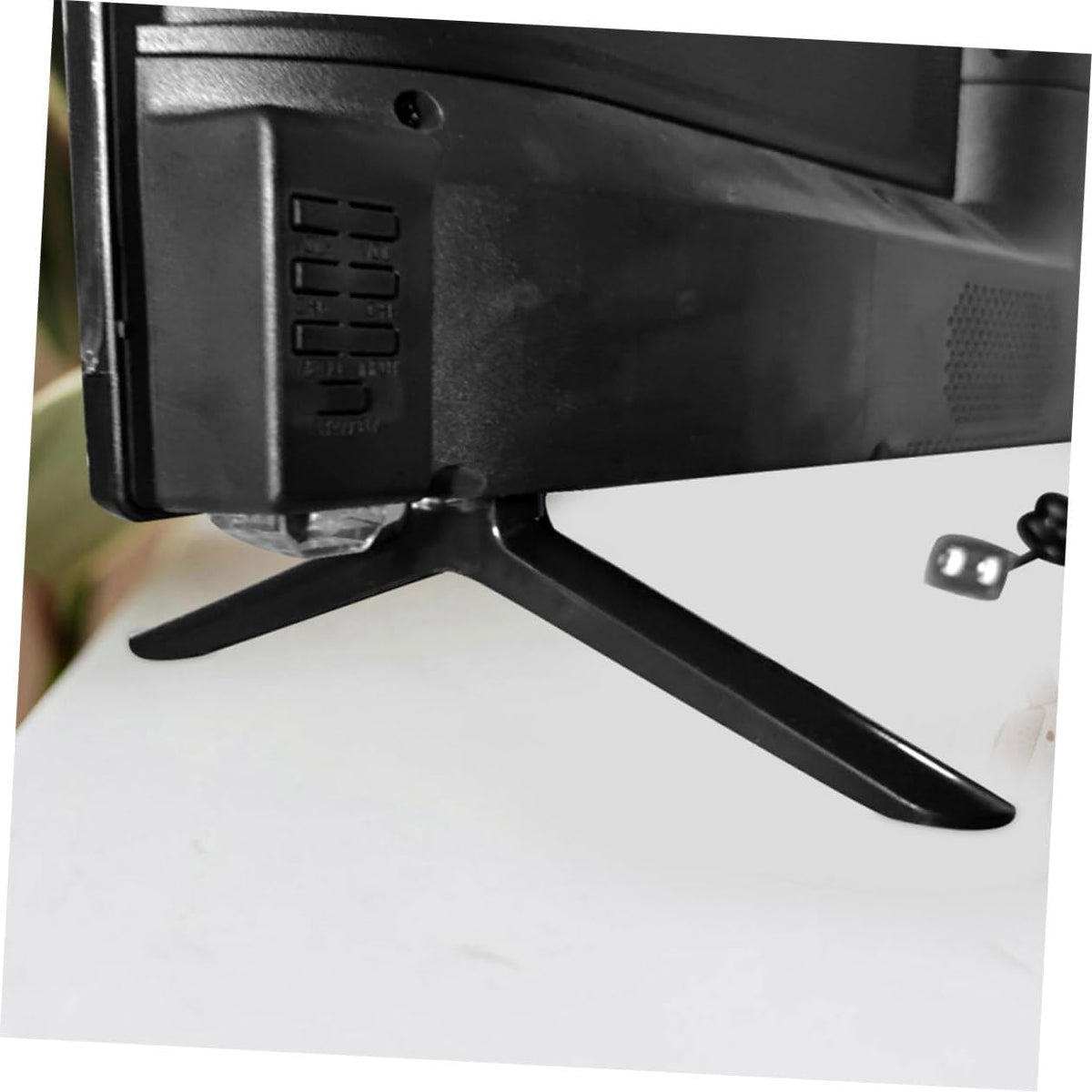 HOLIDYOYO Universal TV Stand Base for Tabletop Mount Adjustable Metal TV Legs Replacement with Screws Sturdy Support