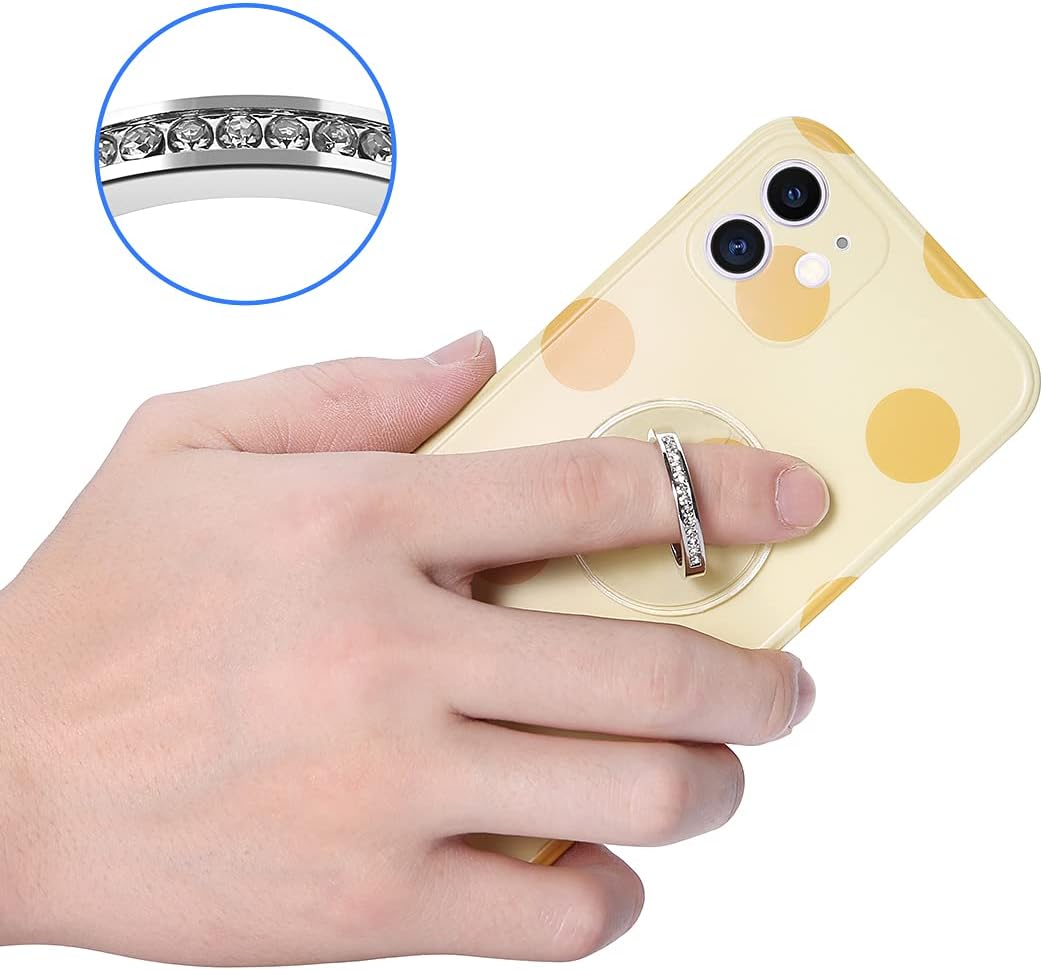 Transparent Cell Phone Ring Stand Holder - Finger Grip Loop in Black, Silver, Gold, Rose Gold (Round)