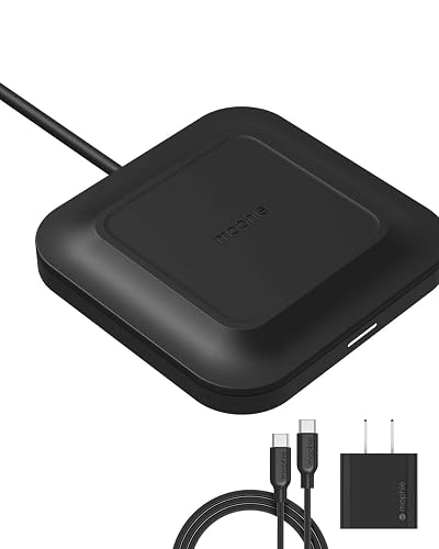 Mophie Universal Wireless Charge Pad - 15W Fast Charging for Qi-Enabled Devices, iPhone, Google Pixel, Samsung Galaxy - Desktop & Nightstand Essential