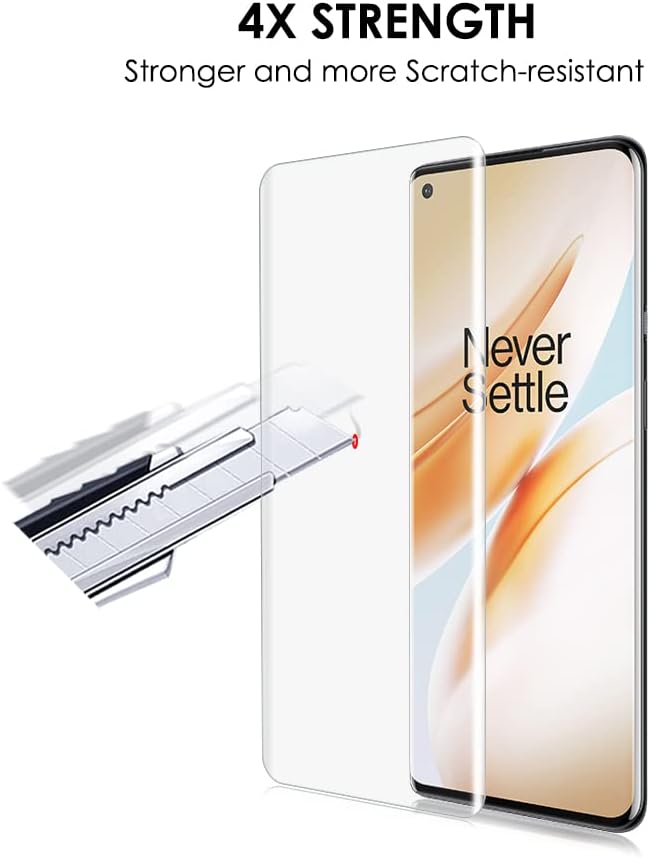 [3 Pack OnePlus 8 Pro Screen Protector] Tempered Glass, UV Set, Full Screen Adhesive, Scratch Repair