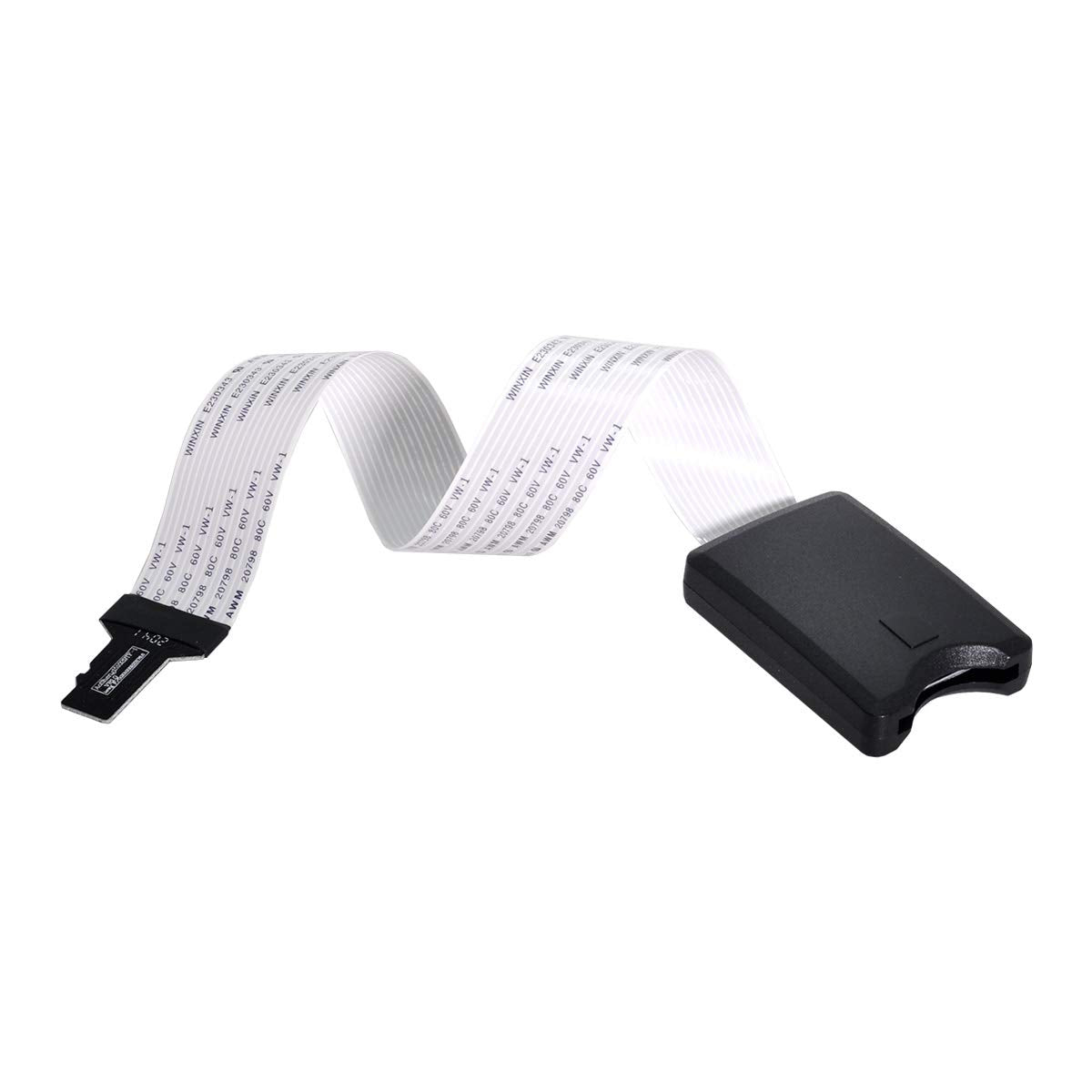 xiwai Micro-SD TF Memory Card Kit, Male to SD Female Extension Soft Flat FPC Cable Extender 25cm