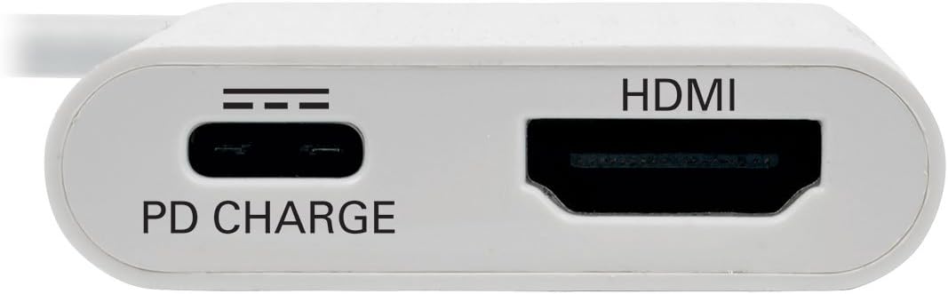 Tripp Lite USB C to HDMI Video Adapter Converter, 4Kx2K with USB-C PD Charging Port, Thunderbolt 3 Compatible, USB