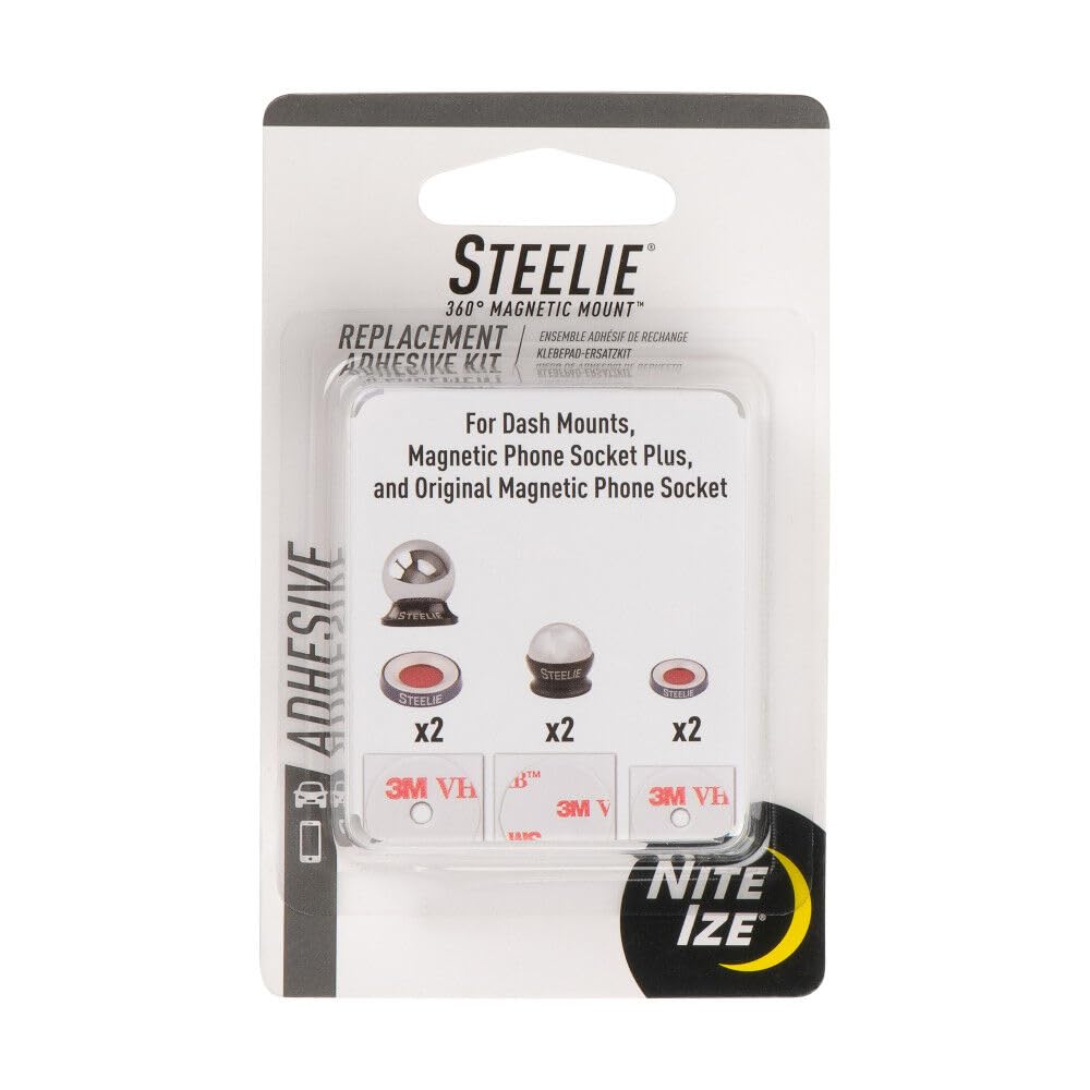 Nite IZE Steelie Universal Adhesive Replacement Kit - for Dash Mount and Phone Sockets