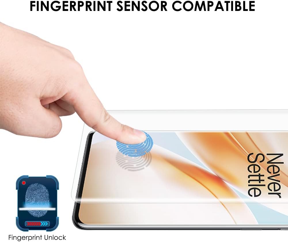 [3 Pack OnePlus 8 Pro Screen Protector] Tempered Glass, UV Set, Full Screen Adhesive, Scratch Repair