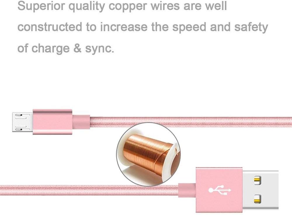 Micro USB Cable Android [2-Pack 10FT], High Speed 2.0 Charger Nylon Braided Cord for Samsung Galaxy, LG, HTC,