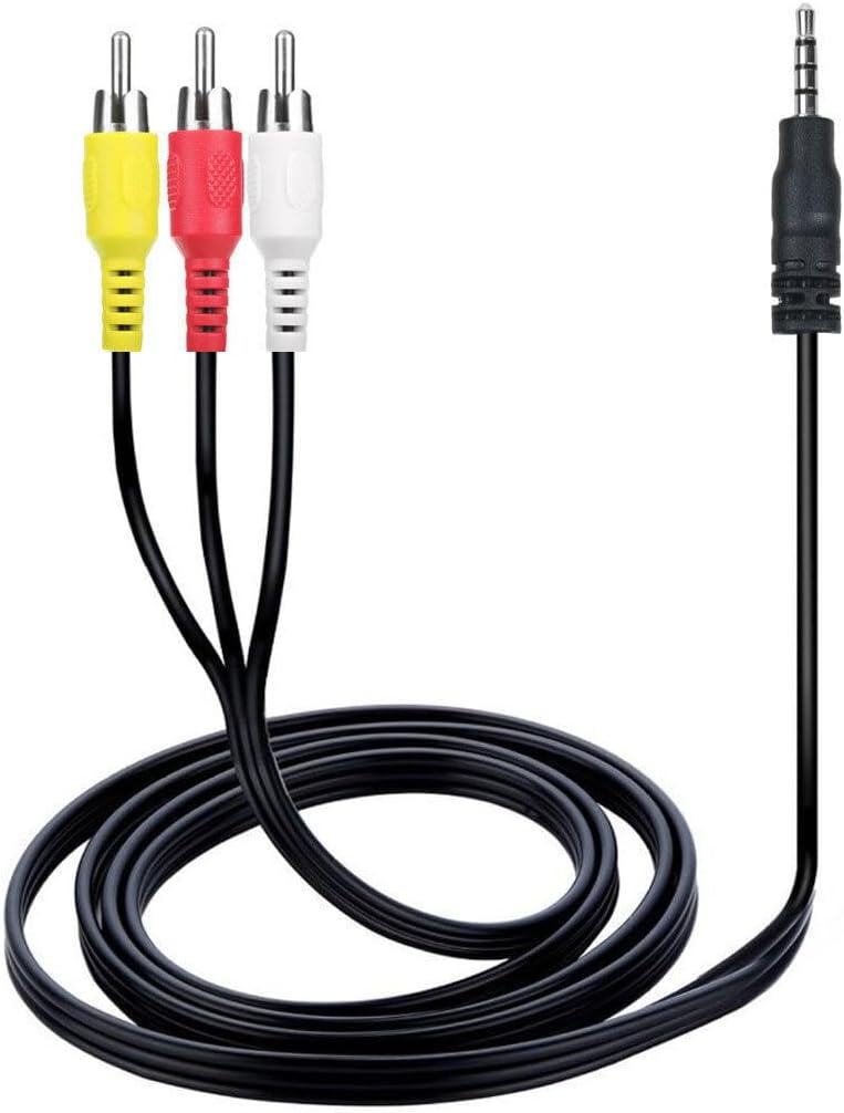 GUY-TECH 3 ZR850 ZR25MC ZR45MC ZR50MC ZR65MC ZR70MC, ZR900 ZR930 ZR950 AV A/V to RCA Audio Video Cable Cord for Canon