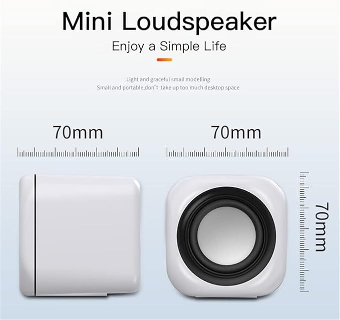 Computer Speakers for Desktop Computer Speaker Deep Bass Sound Loudspeaker USB Mini Audio Speakers for Laptop Notebook Desktop PC Multimedia Loudspeakers(A)