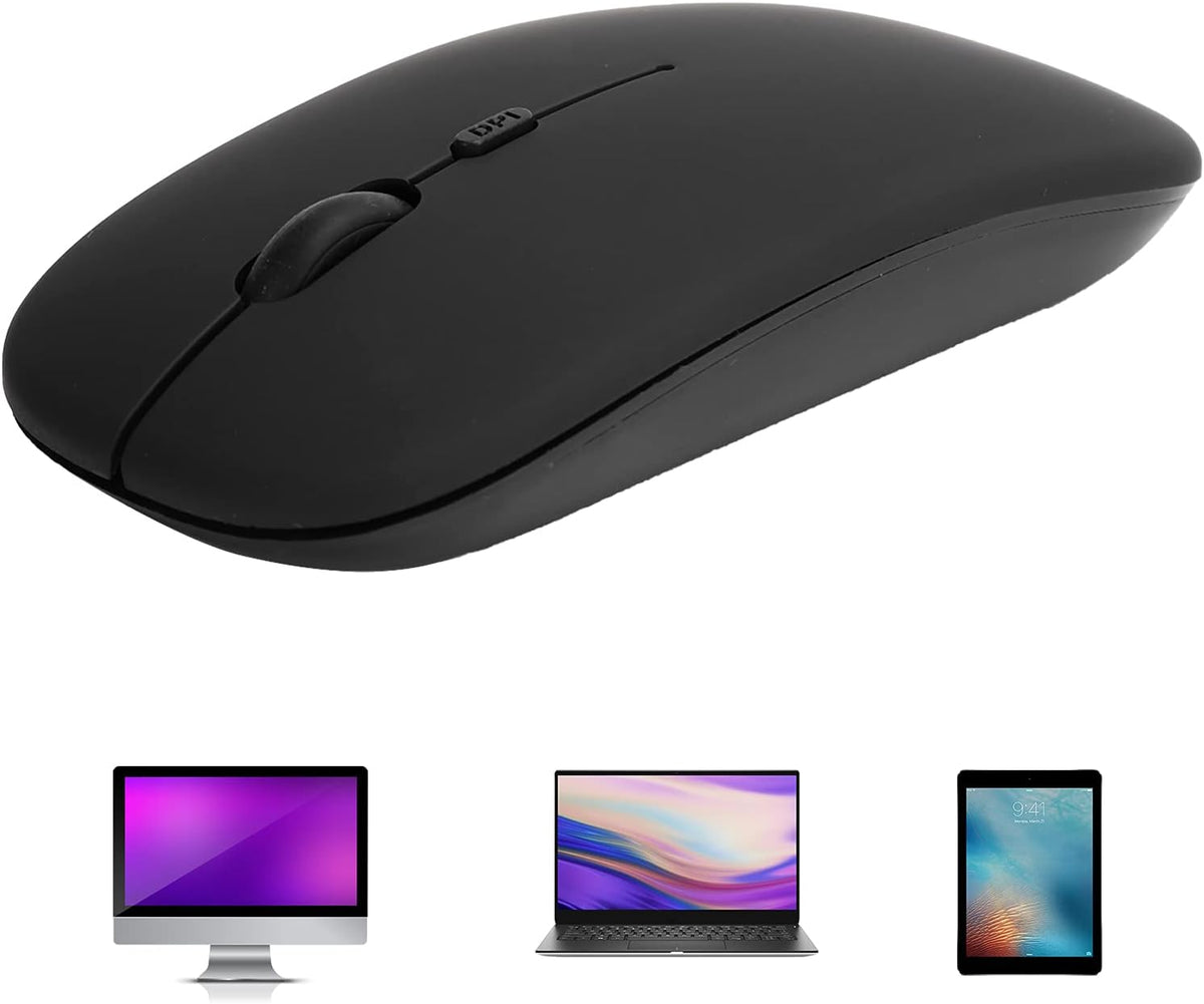 Wireless Mouse, Black Wireless Bluetooth 5.0 Silent Office Computer Mouse for OS X, Samsung Laptop, Tablets