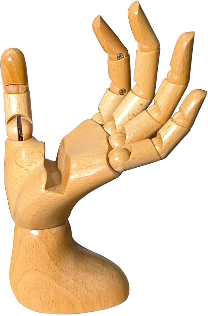 Mannequin Hand, Cell Phone Stand,Phone Holder,Phone Stand for Desk,maniquin Wooden Hand,poseable Figure,Wood Hand,Cell Phone Stand,Female Hand of Left for Mobile Phone.
