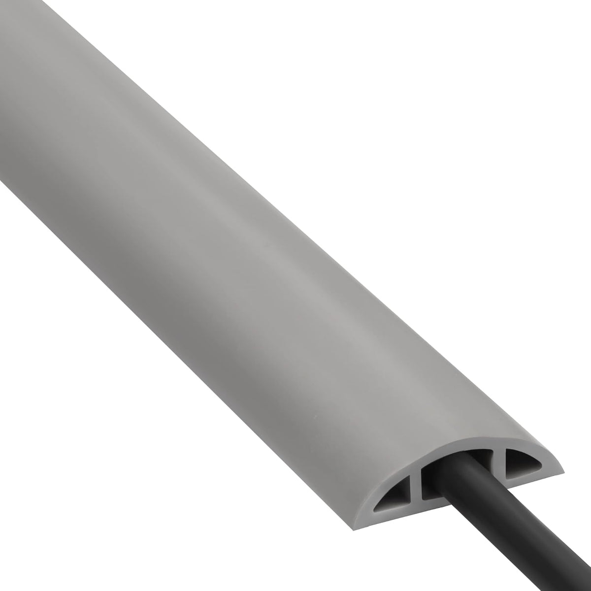 Floor Cord Cover 10ft, Grey Cable Management, Prevent Cable Trips, Cord Protector for Electric Power Cords
